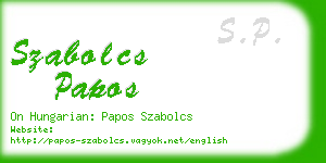 szabolcs papos business card